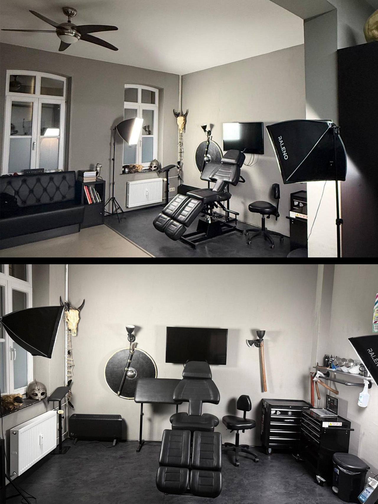 Studio innen und außen